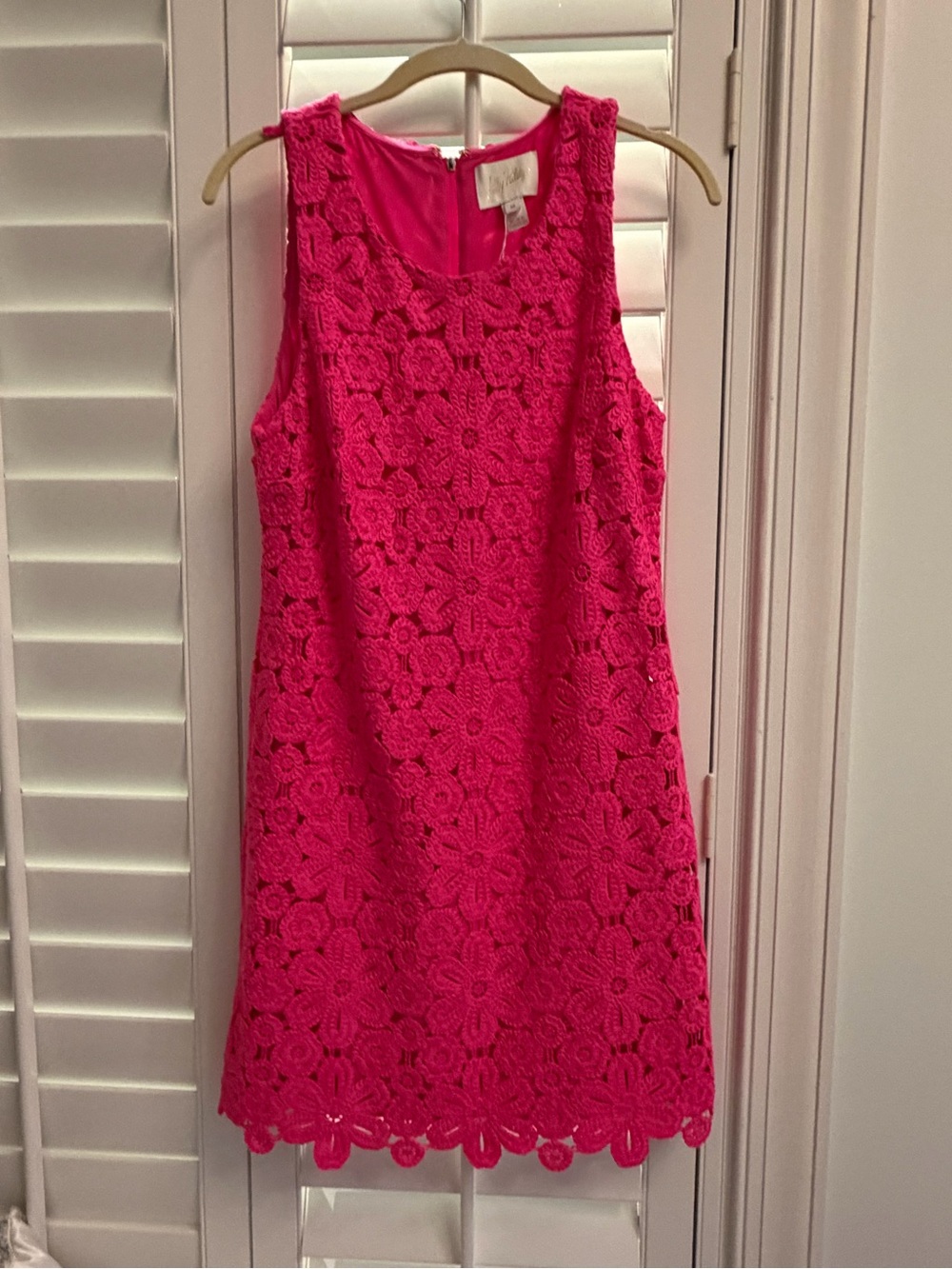 Lilly Pulitzer Bright Pink Crochet Shift Dress